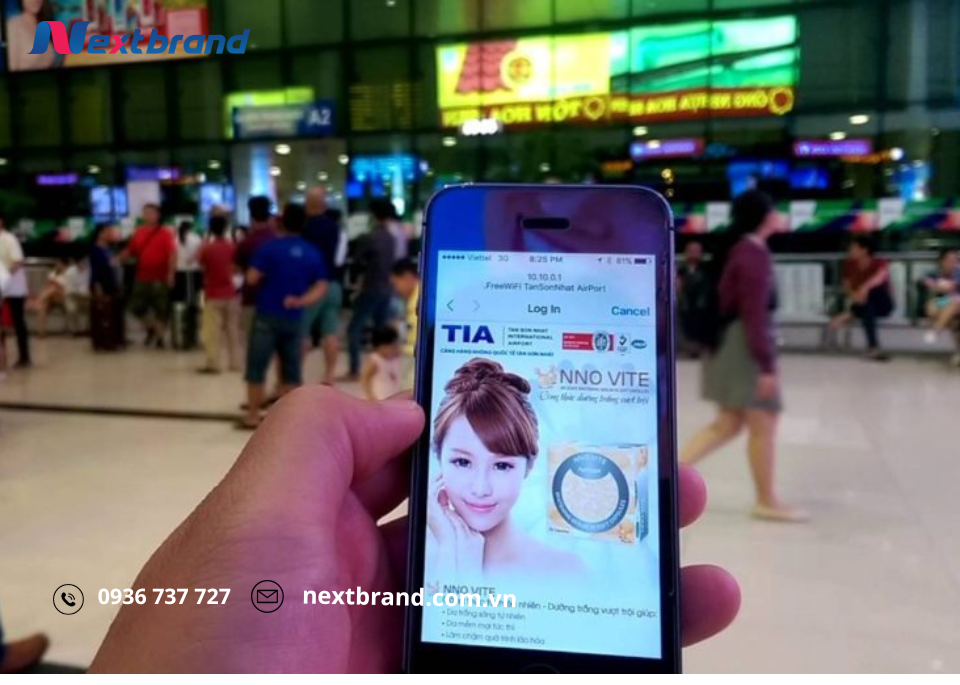 Quảng cáo wifi marketing tại sân bay