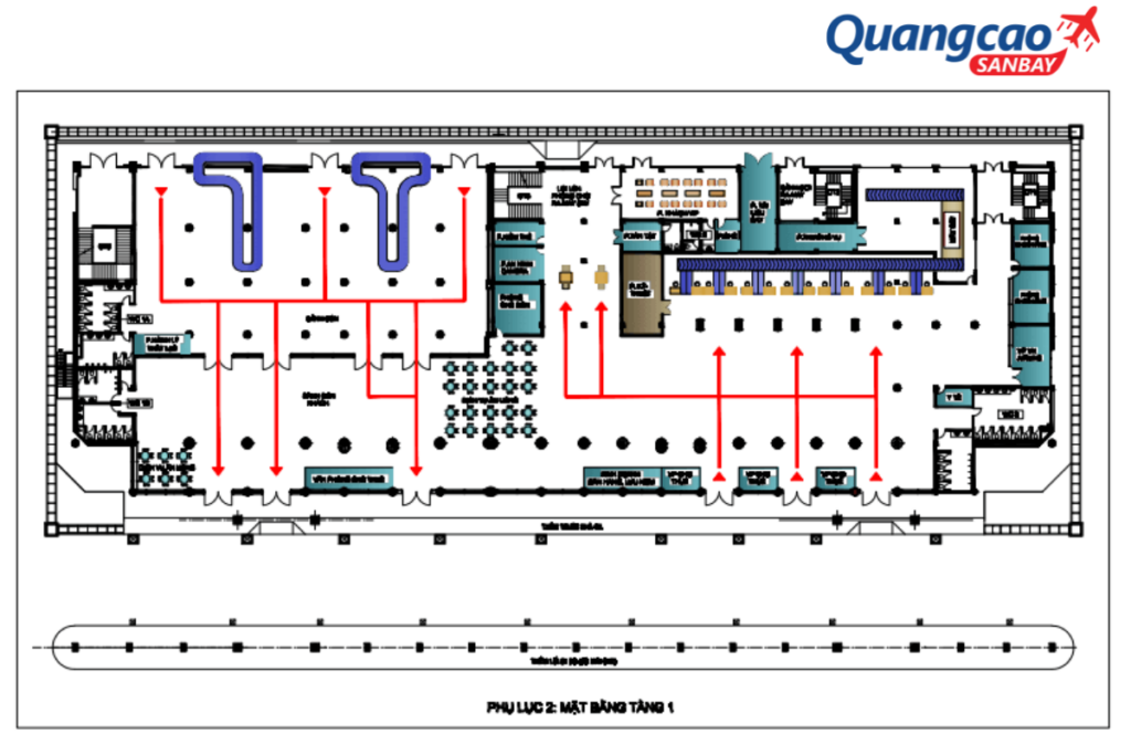 Sơ đồ tầng 1 - Nhà ga hành khách