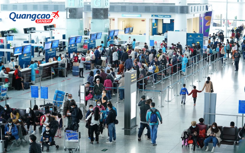 Khu vực quầy thủ tục check-in nhà ga hành khách T2