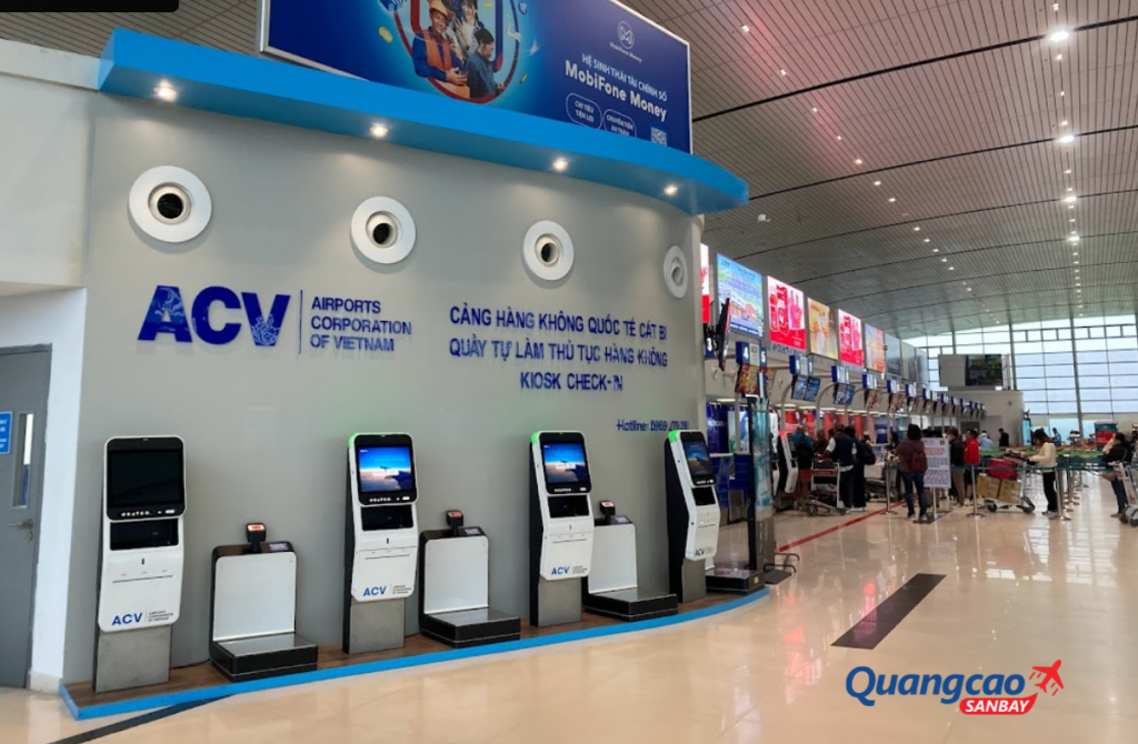 Khu vực làm thủ tục check-in cho hành khách tại sân bay Cát Bi