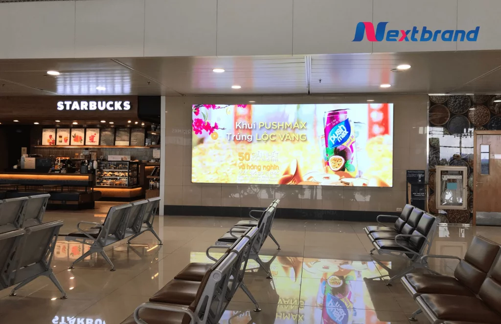 Advertising LED screen at Noi Bai airport