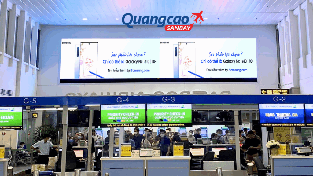 Màn hình LED khu vực làm thủ tục check-in