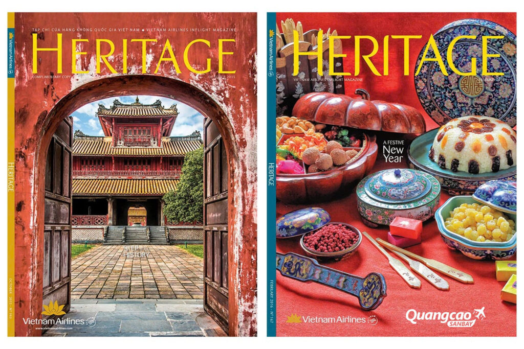 Quảng cáo hình ảnh trên tạp chí Heritage