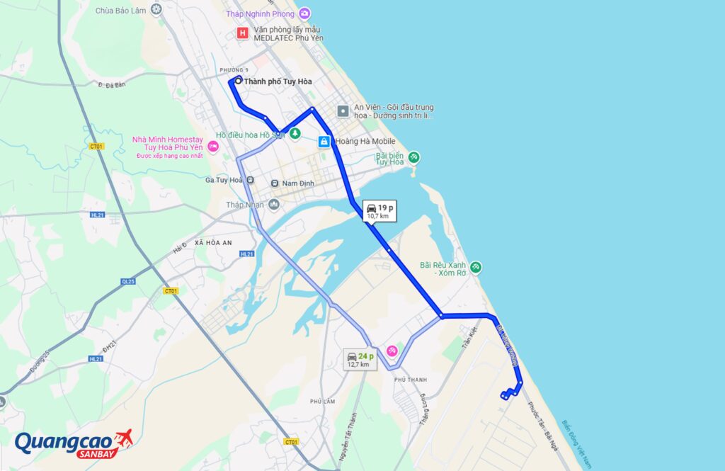 Sân bay Tuy Hòa cách trung tâm thành phố hơn 10km