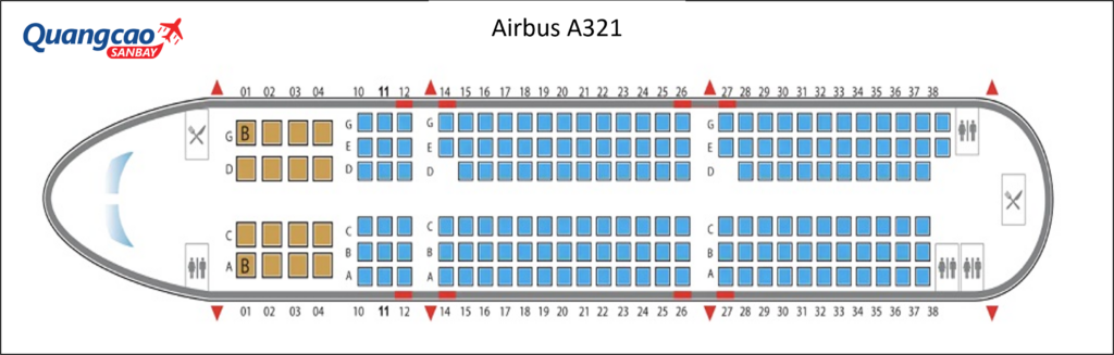 Số ghế trên máy bay Vietnam Airlines Airbus A321