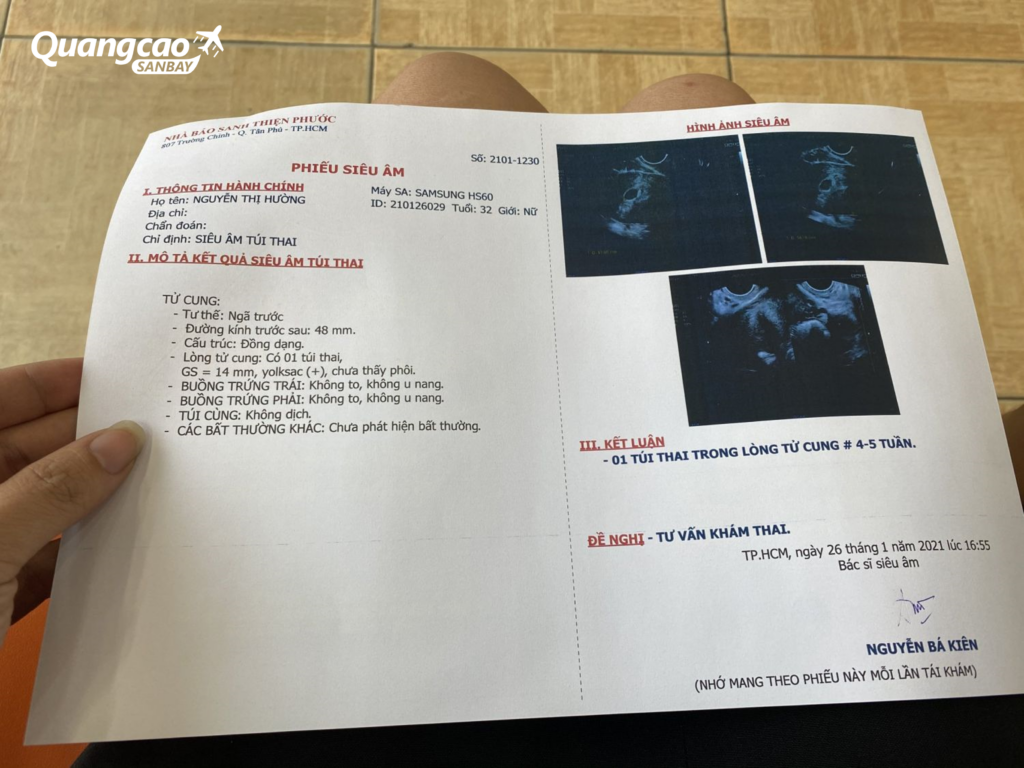 Hành khách có thai 1 tháng nên chuẩn bị giấy siêu âm để làm thủ tục bay