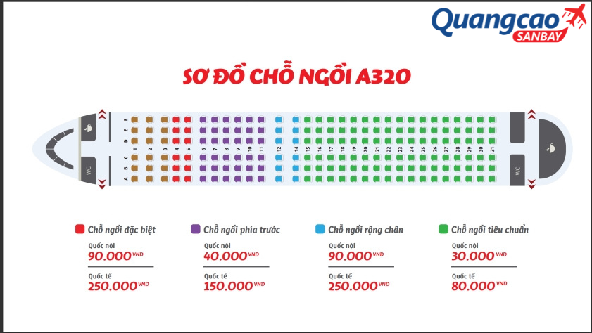 Sơ đồ ghế máy bay Vietjet A320