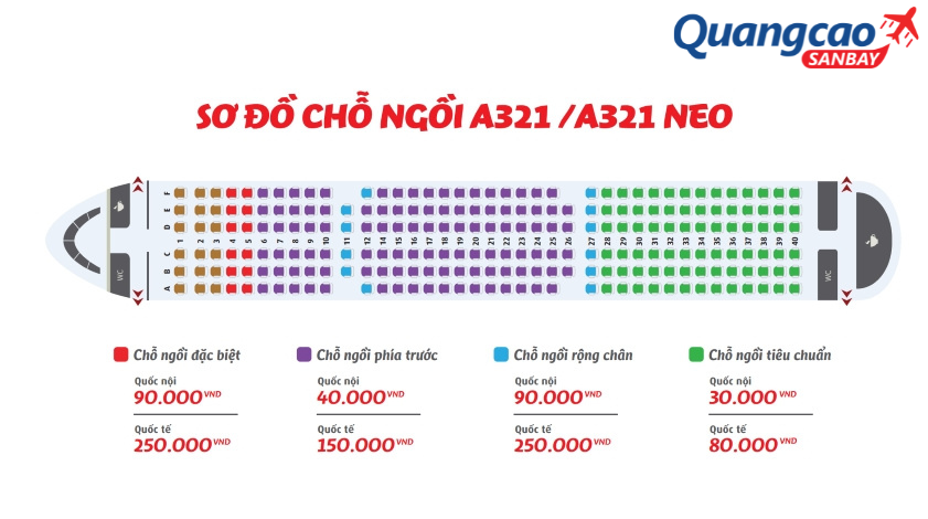 Sơ đồ ghế máy bay Vietjet A321