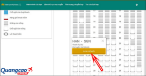 Chọn chỗ ngồi khi check-in online trước 24h