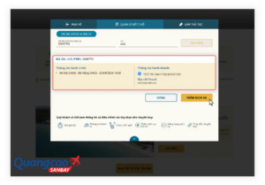 Đổi ghế khi làm thủ tục online