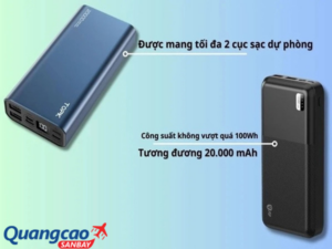 Quy định khi mang sạc dự phòng lên máy bay
