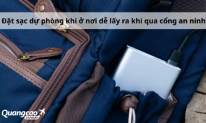 Để sạc dự phòng ở nơi dễ quan sát khi lên máy bay
