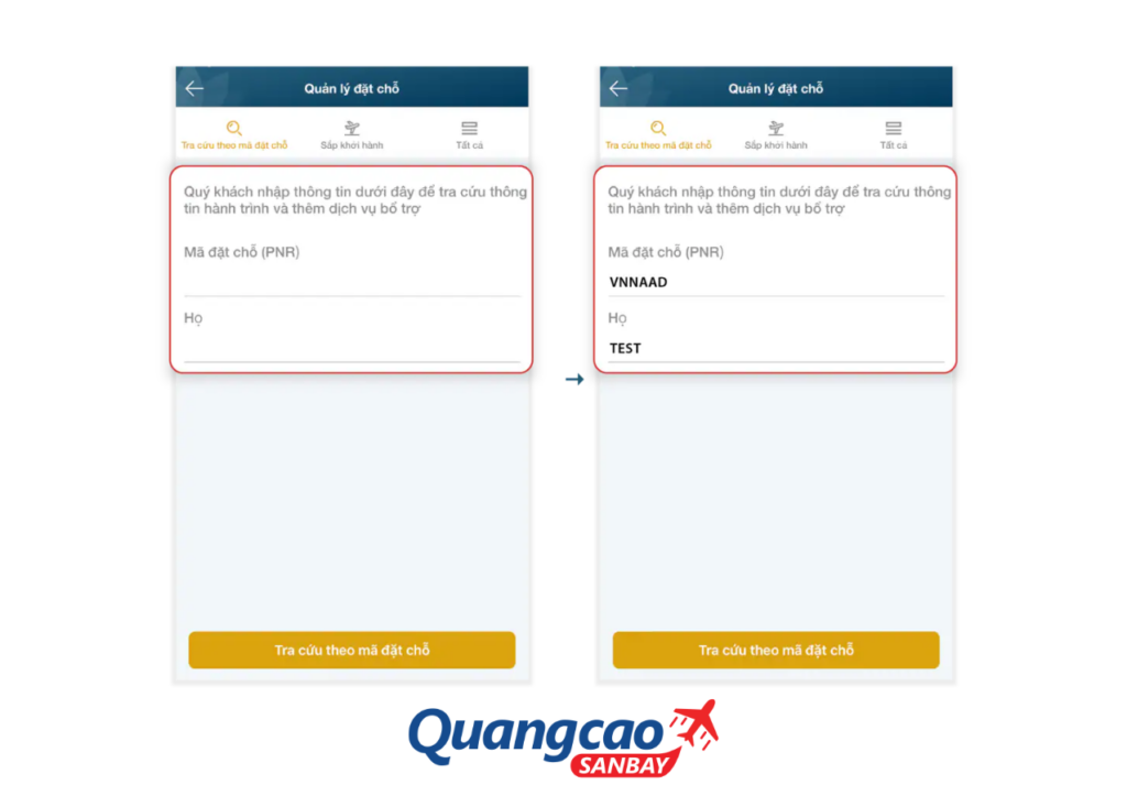 Tra cứu hành trình theo mã đặt chỗ