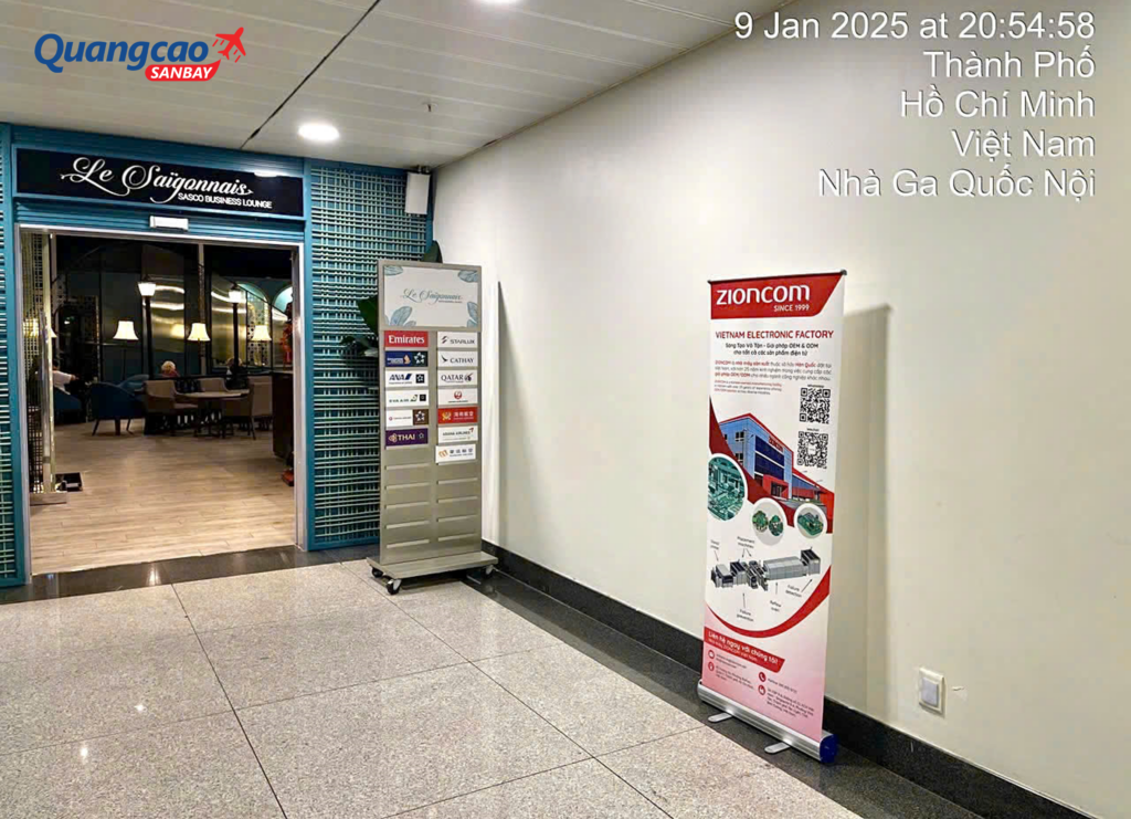Airpot advertising with standee