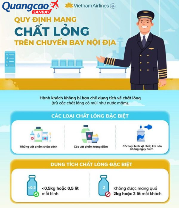 Quy định khi mang mỹ phẩm lên máy bay Vietnam Airline