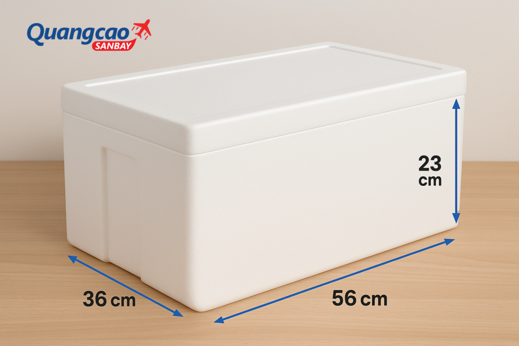 Kích thước thùng xốp đi máy bay quốc tế đối với hành lý xách tay