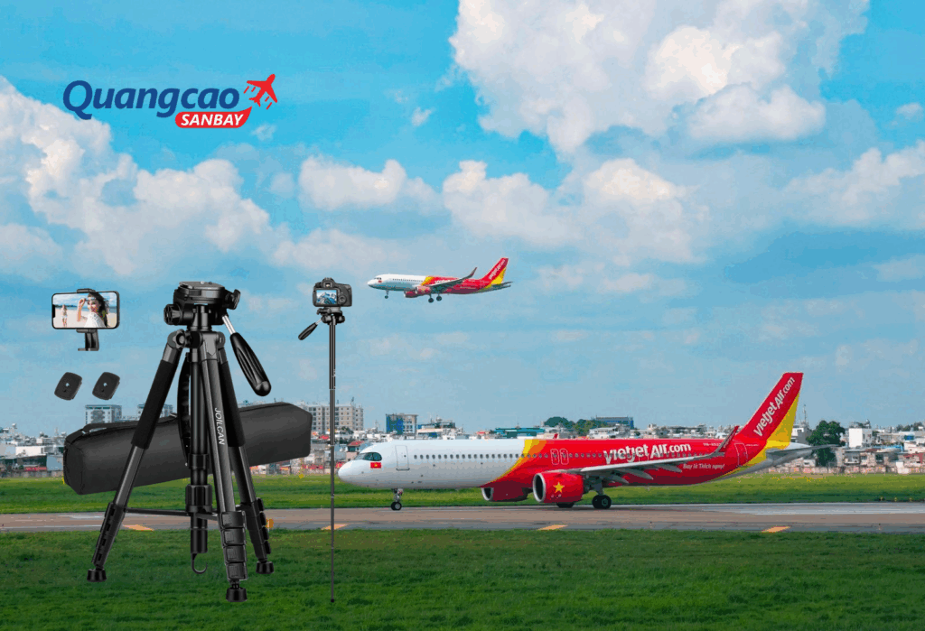 Vietjet Air cho phép mang tripod xách tay với kích thước nhỏ; tripod lớn có thể phải ký gửi