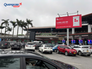 Advertising at parking area of Noi Bai International Airport