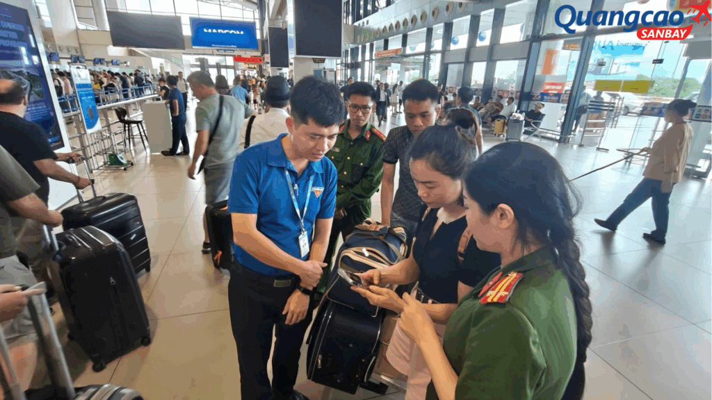 Người dân được hướng dẫn ứng dụng định danh, xác thực điện tử và nhận diện sinh trắc học để check in online dịch vụ hàng không trực tuyến.