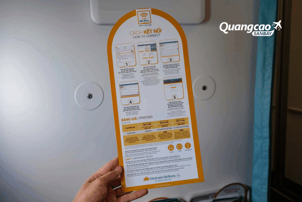 Cách sử dụng wifi trên máy bay Vietnam Airlines nhanh chóng và tiện lợi
