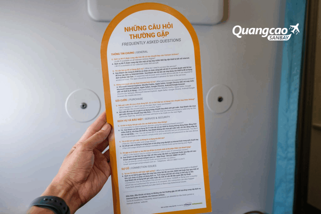 Giải đáp các câu hỏi thường gặp khi sử dụng Wi-Fi trên máy bay Vietnam Airlines