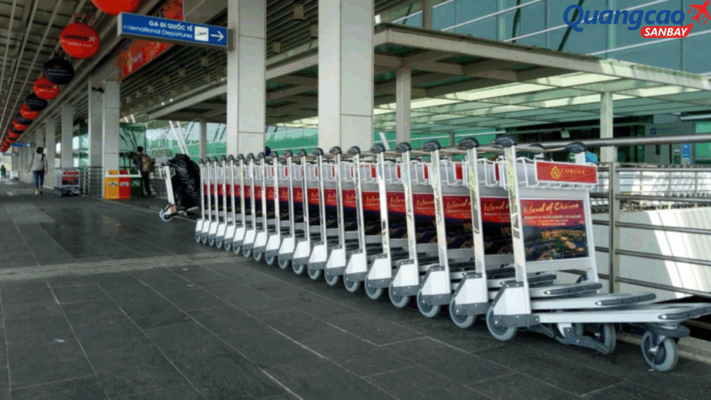 Advertising on Phu Quoc airport luggage carts