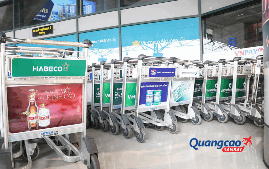 Luggage trolley advertising