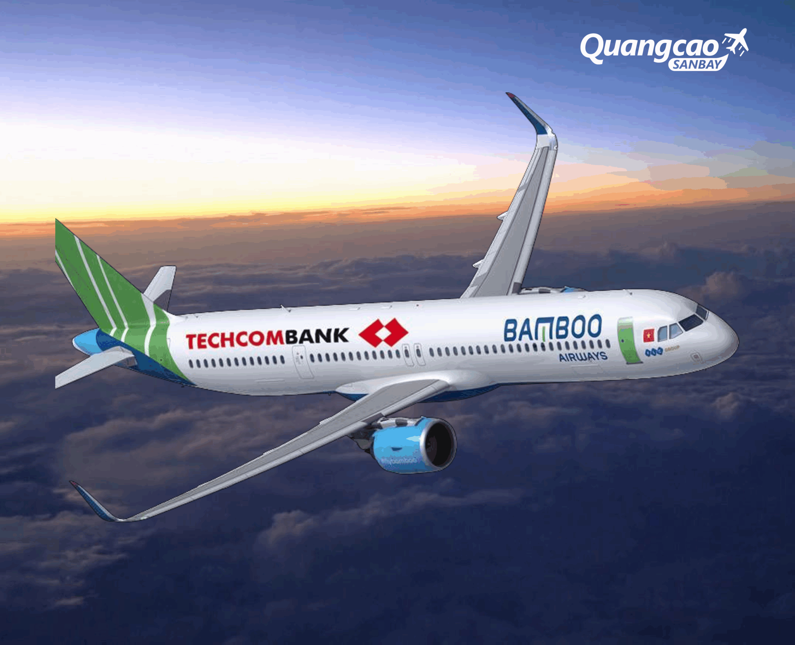 Aircraft exterior branding advertising on Bamboo Airways of Vietnam