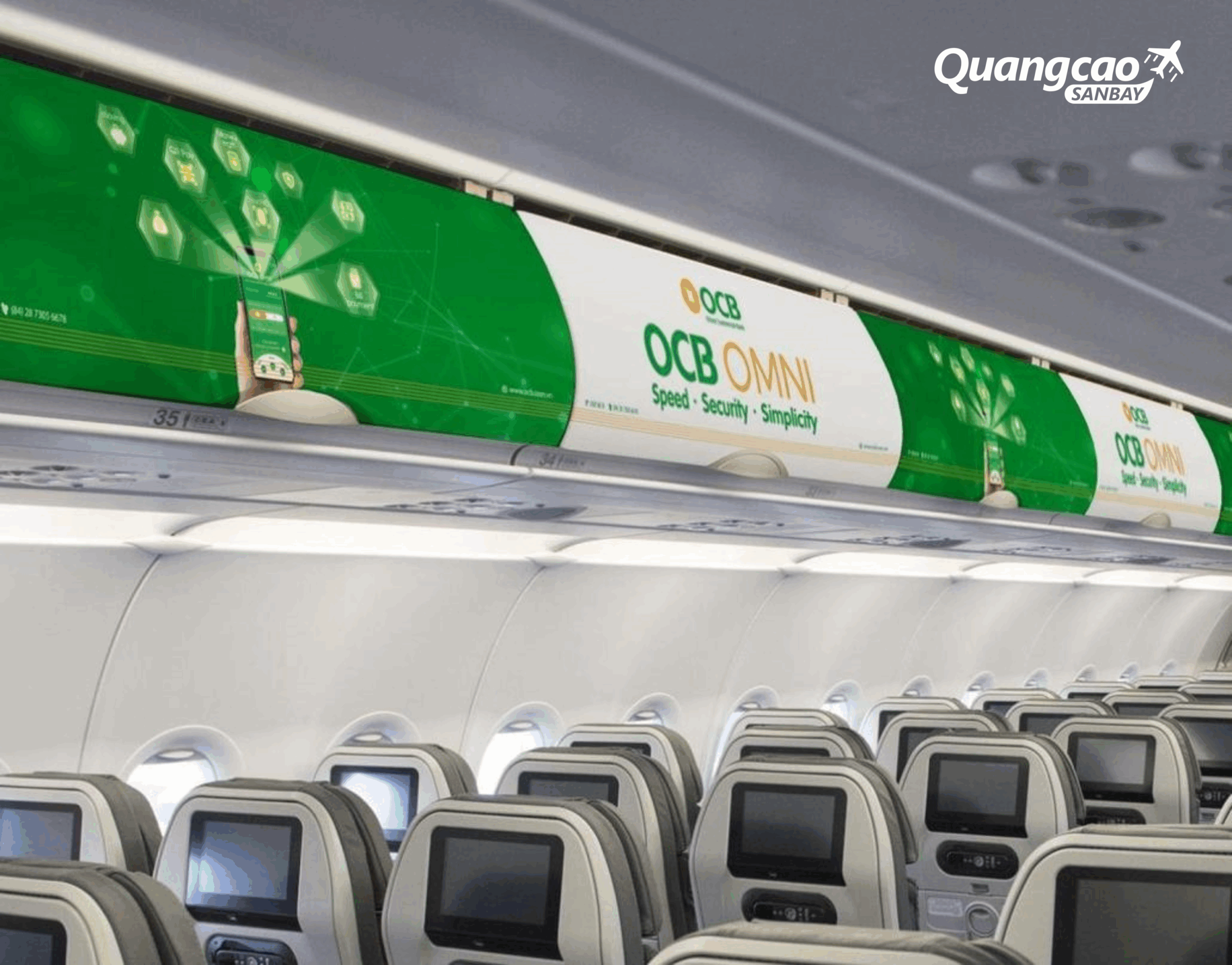Overhead bin cover branding