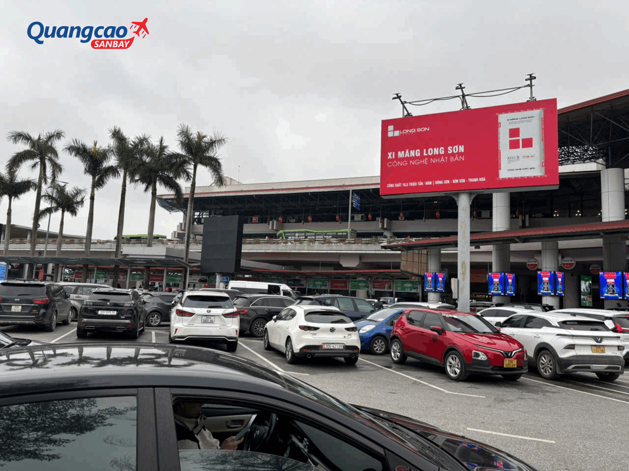 Big billboard advertising at terminal entrances and exits of Vietnam Airport
