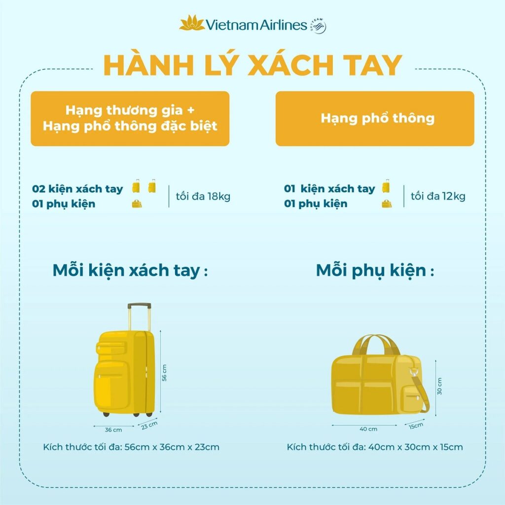 Quy định mới nhất về hành lý xách tay của Vietnam Airlines