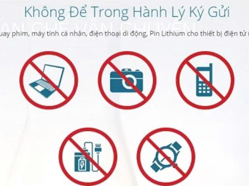 Một số vật phẩm không được để trong hành lý ký gửi