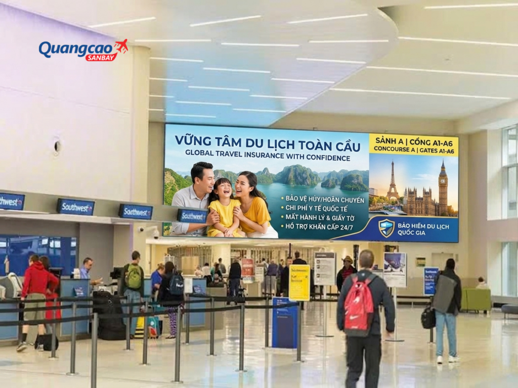 Quảng cáo tại khu vực soi chiếu an ninh