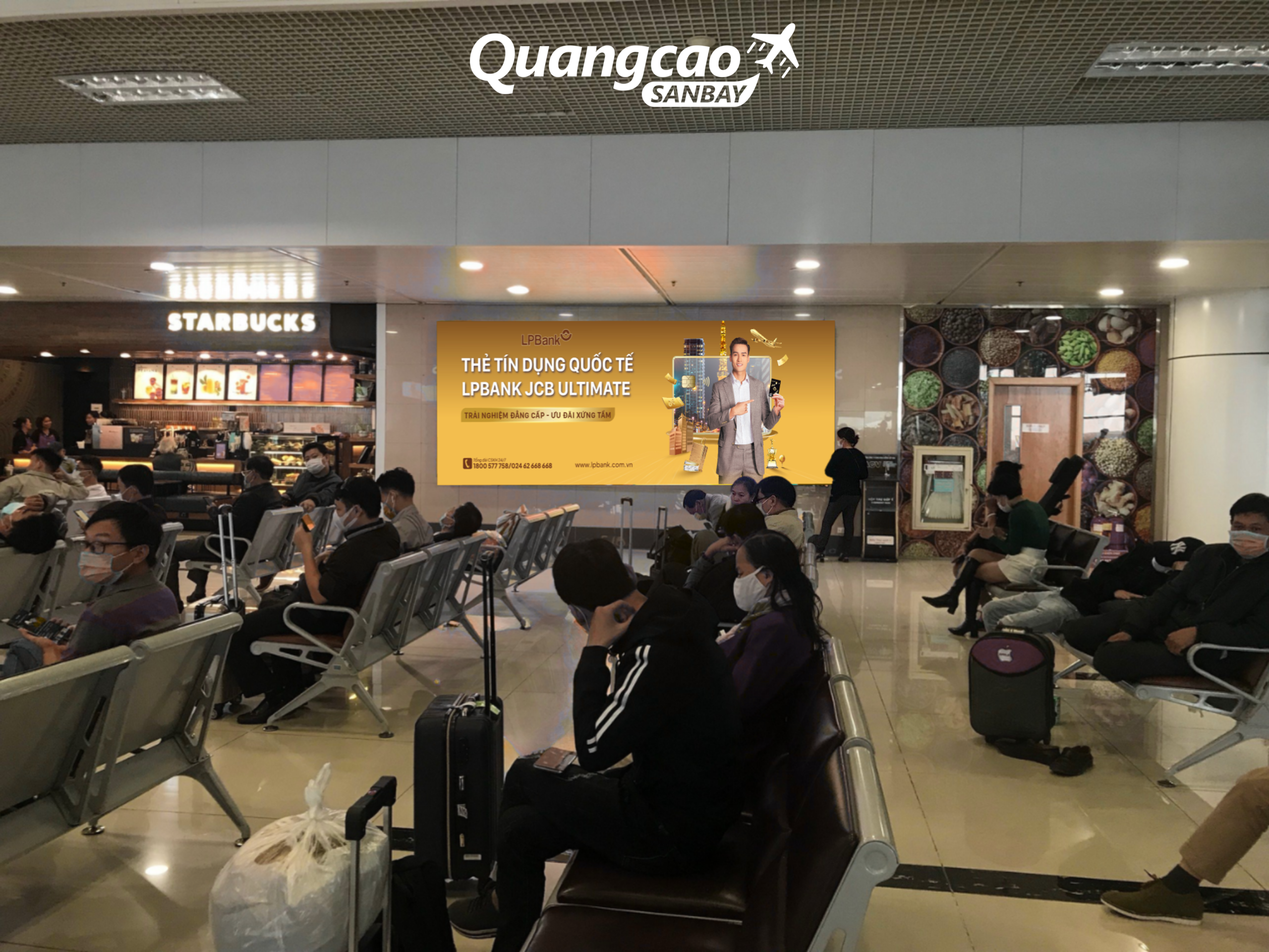 Quảng cáo tại khu vực phòng chờ lên máy bay