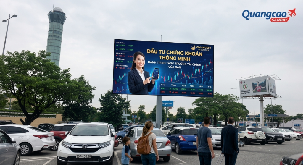 Quảng cáo sân bay cho chứng khoán trên pano tấm lớn