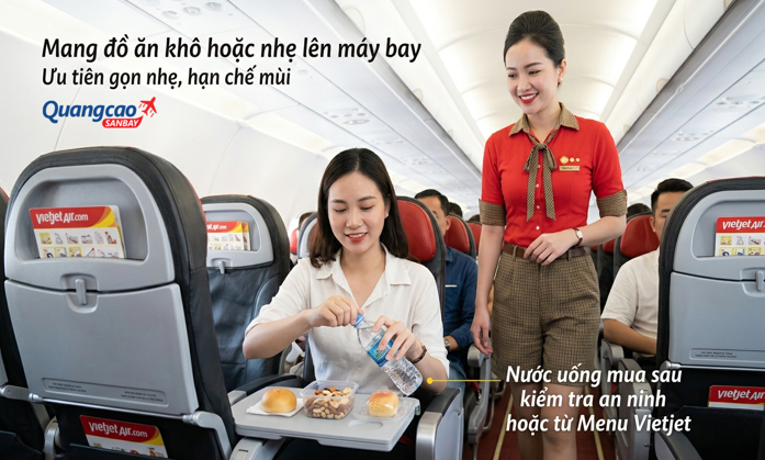 Lưu ý khi mang đồ khô hoặc nước uống lên máy bay