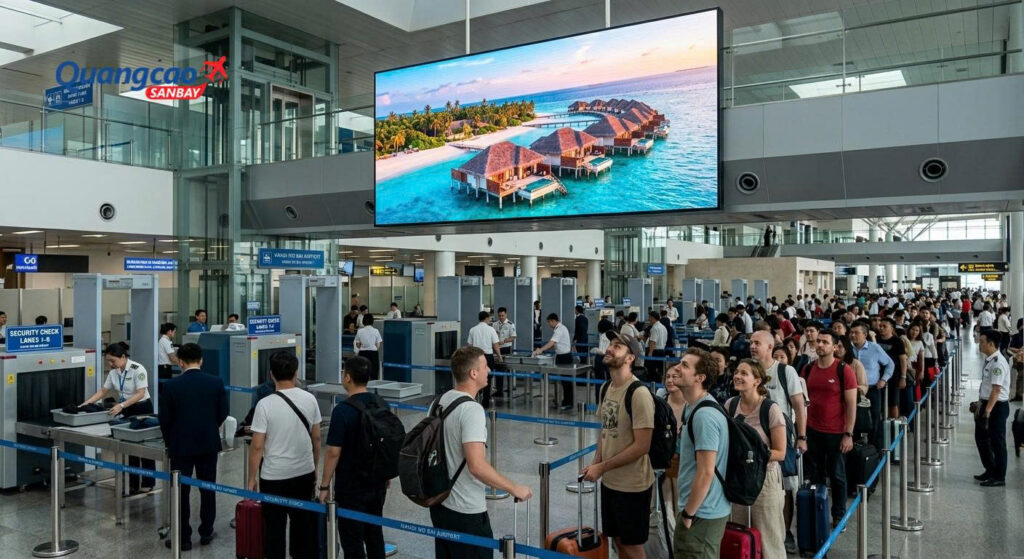Quảng cáo tại khu vực an ninh soi chiếu