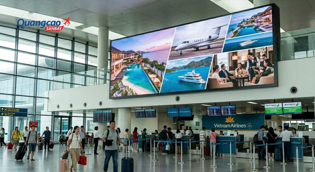 Chi phí quảng cáo sân bay cho tour cao cấp theo vị trí và hình thức