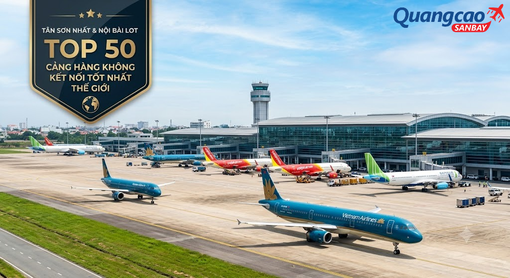 Tân Sơn Nhất và Nội Bài lọt Top 50 sân bay kết nối tốt nhất thế giới năm 2026