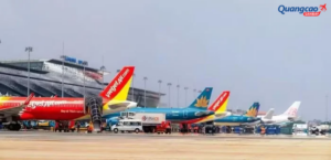 Máy bay của các hãng hàng không Việt Nam tại Sân bay Quốc tế Nội Bài.