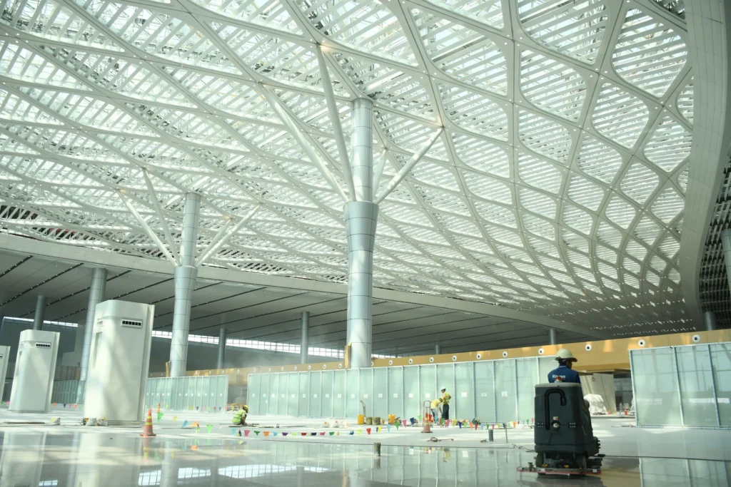 Một góc nhà ga sân bay Long Thành đang gấp rút hoàn thiện